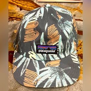 RARE Patagonia Snap Back Palm Fern Leaf 💙 Slate Grey Scribble Hat NWOT